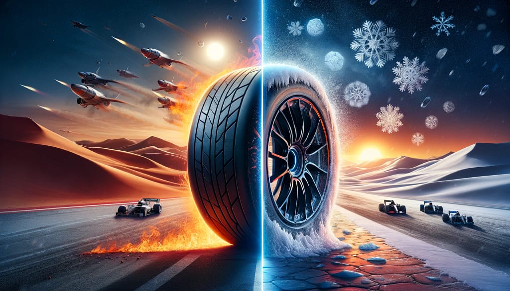 Fantasy tire dividing summer and winter worlds.