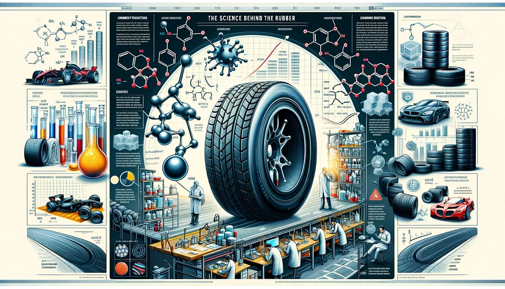 Detailed infographic explaining tire manufacturing and materials science.