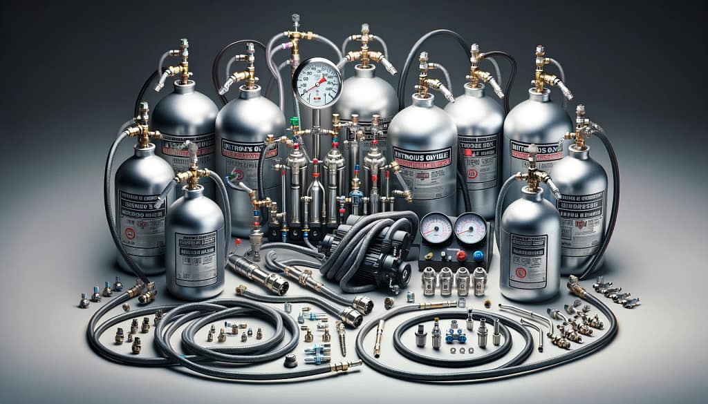 nitrous oxide system, with various components 