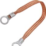 Copper Ground Strap 6in w/ 3/8in Ring Terminals