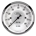 Ford Racing Tach - 3-1/8 In-Dach - White Face