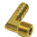 3/8in NPT Male x 1/2in B arb 90 Degree Hose Fitti - DISCONTINUED