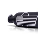 Patriot Flag Rolled Edge Angle Exhaust Tip Black - DISCONTINUED