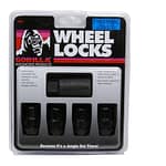 4 Wheel Locks 12mm x 1.5 Black Chrome