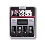 Wheel Locks Acorn Black Chrome 14mm x 1.50 4Pack