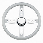 Classic Steering Wheel White Vinyl - DISCONTINUED