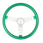 Steering Wheel Mtl Flake Green/Spoke Chrm 13.5