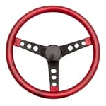 Steering Wheel Mtl Flake Red/Spoke Blk 13.5