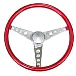 Steering Wheel Mtl Flake Red/Spoke Chrm 15