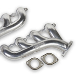 GM LS Cast Iron Exhaust Manifolds Silver Finish - DISCONTINUED
