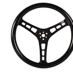 Steering Wheel 15in Flat Rubber Coated w/ Black