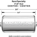 Stainless Race Muffler 4in In/Out