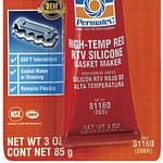 Hi-Temp RTV Silicone Red 3oz Carded Tube Ultra - DISCONTINUED