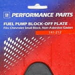 SBC Fuel Pump Block-Off Plate Black Crinkle