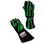 Single Layer Lime Green Skeleton Gloves XX-Large - DISCONTINUED