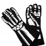 Single Layer White Skeleton Gloves X-Small