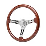 15in Chrome Steering Whe el W/Wood Wrap - DISCONTINUED