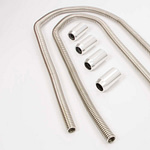 2-44in Stainless Heater Hose Kit w/Polished Ends