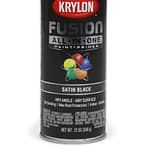 Paint Satin Black 12oz Krylon Fusion