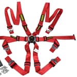 6pt Harness System Flexi Red FIA HANS - DISCONTINUED