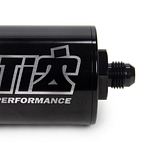 6 AN Fuel Filter Short Style 100 Micron Black
