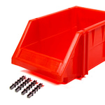 Plastic Storage Bin Red 9-1/2 x 6-1/4 x 4-1/2