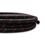 5ft Roll -4 Black Red Ny lon Braided Flex Hose