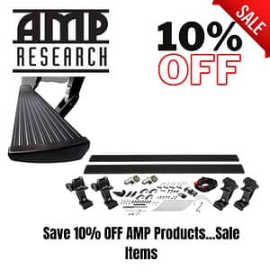 AMP Research products 10% off sale advertisement.