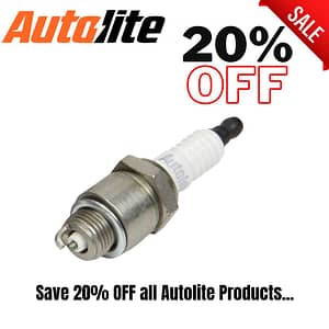 Autolite spark plug on 20% sale advertisement