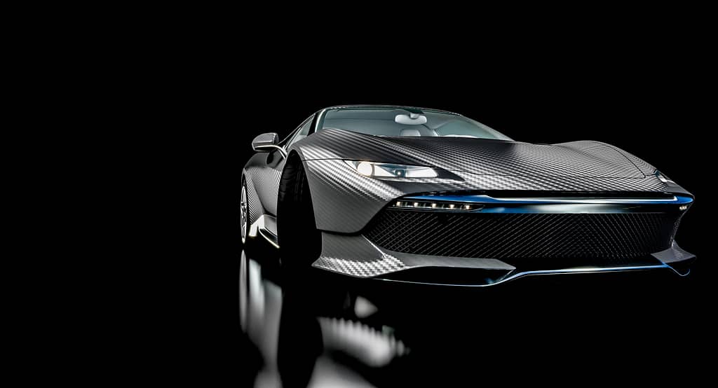 sportscar with LED lighting